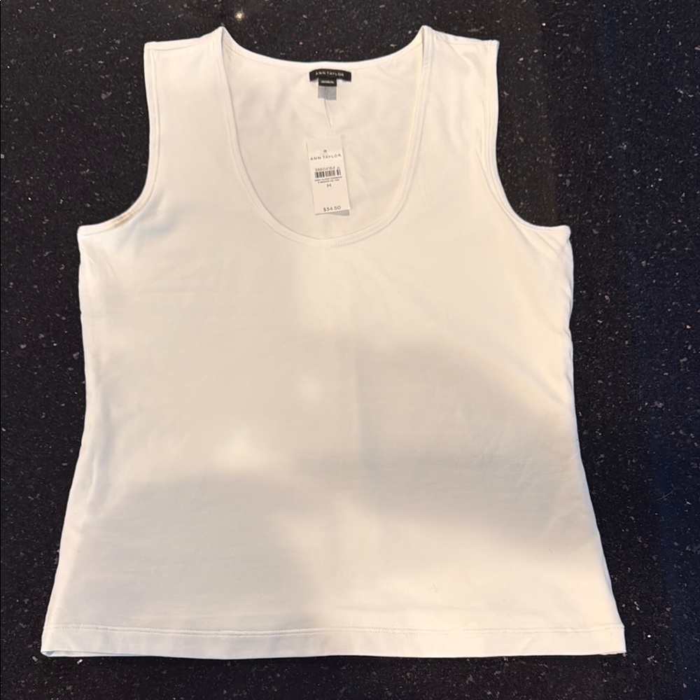 NWT Ann Taylor White Fitted Tank Top